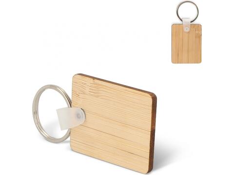 Keyring Bamboo rectangular