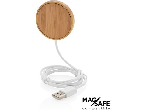 10W bamboo magnetic wireless charger