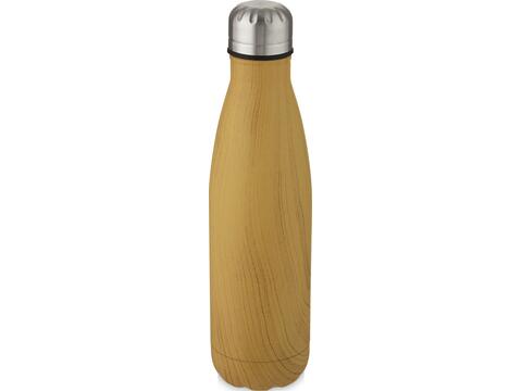 Cove 500 ml vacuum insulated stainless steel bottle with wood print