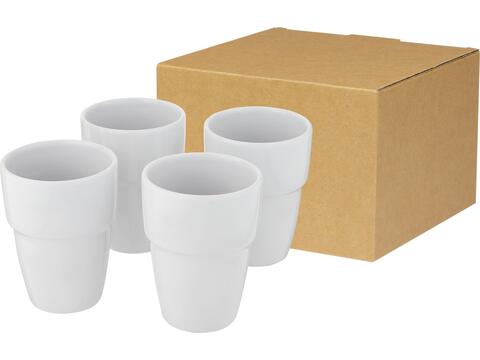 Staki 4-piece 280 ml stackable mug gift set