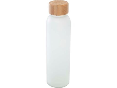 Lume 500 ml matte soda lime glass bottle with bamboo lid