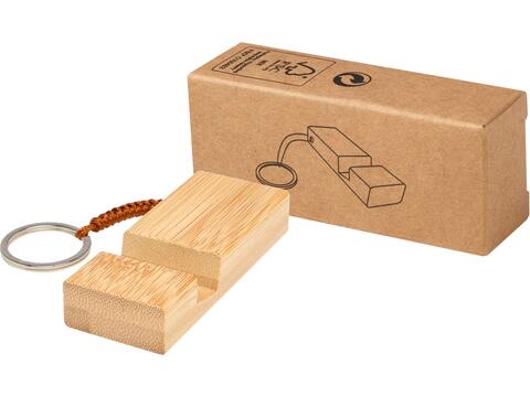 Bosona bamboo phone holder with keychain