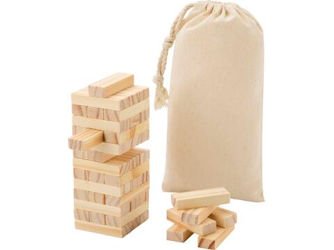 Jumble wooden toppling tower game