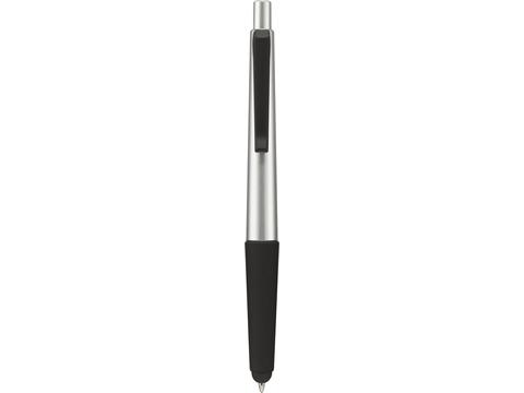 Gummy stylus ballpoint pen with soft-touch grip