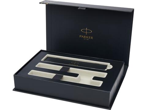 Parker IM achromatic ballpoint and rollerball pen set with gift box