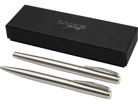 Didimis recycled stainless steel ballpoint and rollerball pen set