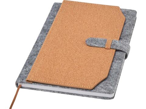 Viviana A5 recycled felt and cork notebook