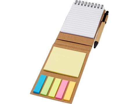 Flipper sticky notepad with ballpoint pen (black ink)
