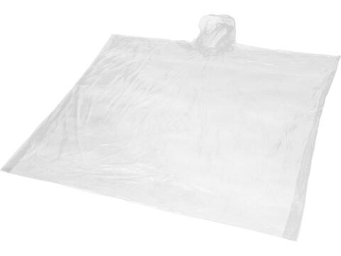 Mayan recycled plastic disposable rain poncho with storage pouch