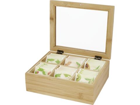 Ocre bamboo tea box