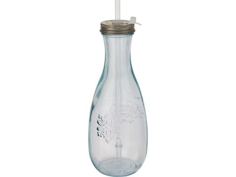 Polpa recycled glass bottle with straw