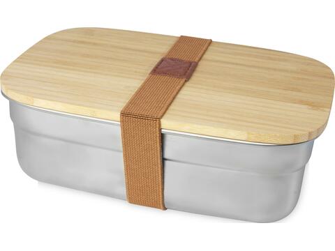 Tite stainless steel lunch box with bamboo lid