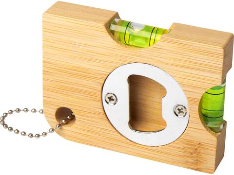 Levo bamboo bottle opener with level