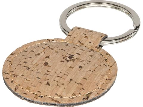 Cork-look rounded keychain