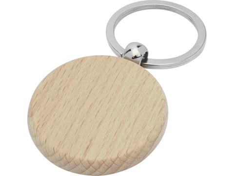 Giovanni beech wood round keychain