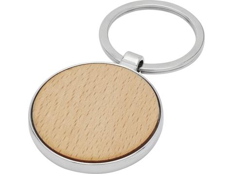 Moreno beech wood round keychain