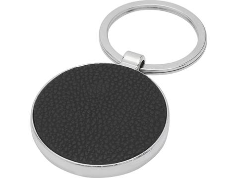 Paolo laserable PU leather round keychain