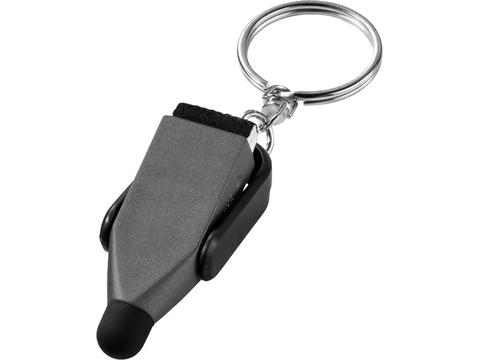 Stylus screen cleaner key chain