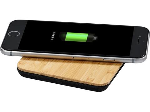 Leaf bamboo and fabric wireless charging pad