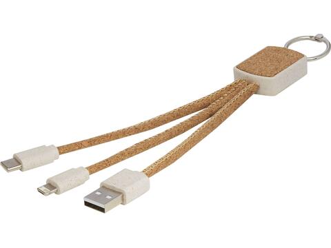 Bates wheat straw and cork 3-in-1 charging cable