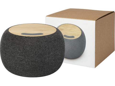 Ecofiber bamboo/RPET Bluetooth® speaker and wireless charging pad