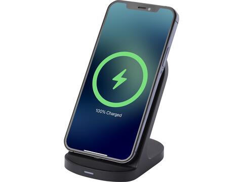 Loop 15W dual coil RCS recycled plastic wireless charging stand