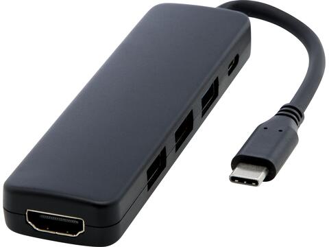Loop RCS recycled plastic multimedia adapter USB 2.0-3.0 with HDMI port