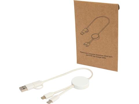 Citala 5-in-1 recycled plastic 30 cm data sync and 27W fast charge cable