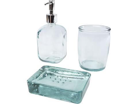 Jabony 3-piece recycled glass bathroom set