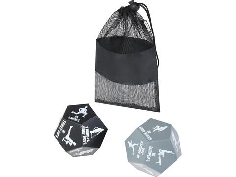 Simmons 2-piece fitness dice game set in recycled PET pouch