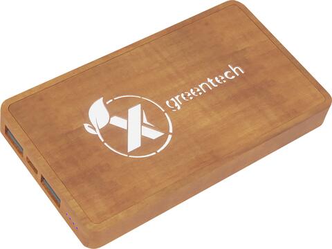 SCX.design P38 5000 mAh wooden wireless charging powerbank with light-up logo