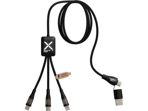 SCX.design C51 60W 5-in-1 rPET fast charging cable with display