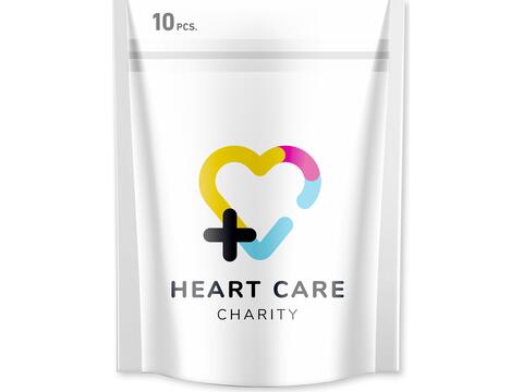 10-pieces plasters with full colour printed paper pouch