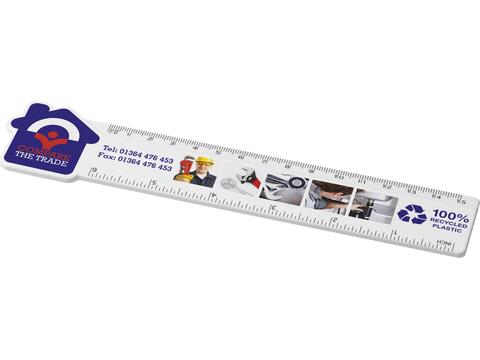 Tait 15 cm house-shaped recycled plastic ruler