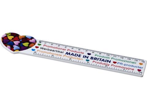 Loki 15 cm heart shaped plastic ruler