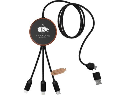 SCX.design C40 5-in-1 rPET light-up logo charging cable and 10W charging pad