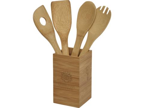 Baylow 4-piece kitchen utensil set with holder