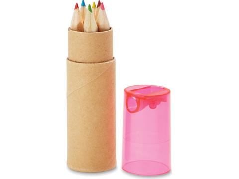 6 colouring pencils in tube