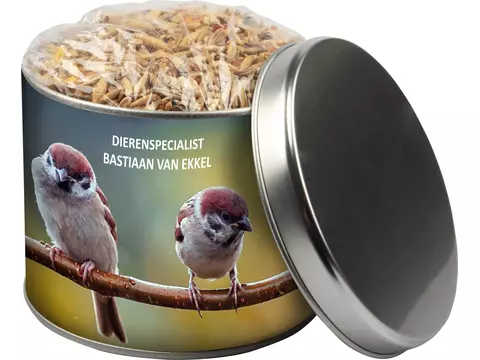 Tin bird sprinkle food