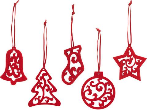 Set of 5 Christmas decorations