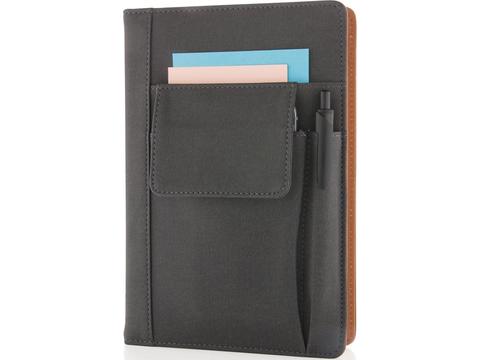 Notebook with phone pocket