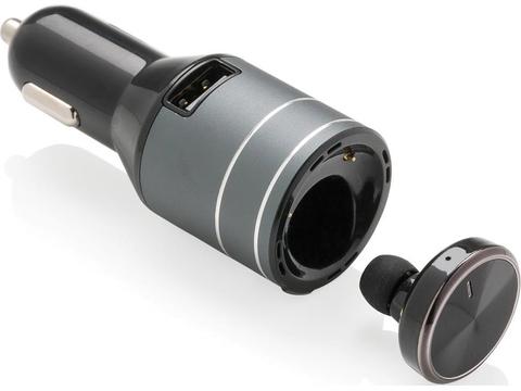 Car charger with hands-free earbud