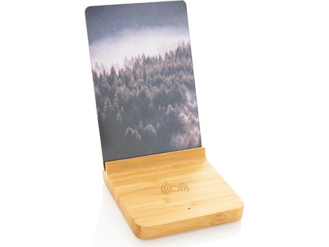 Bamboo 5W wireless charger with photo frame