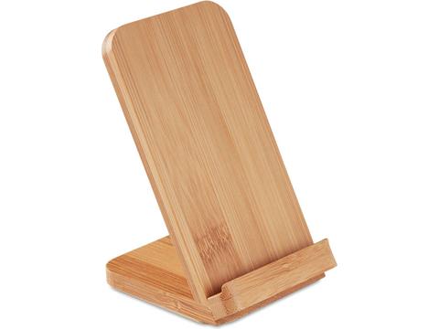 Wireless charger in bamboo casing