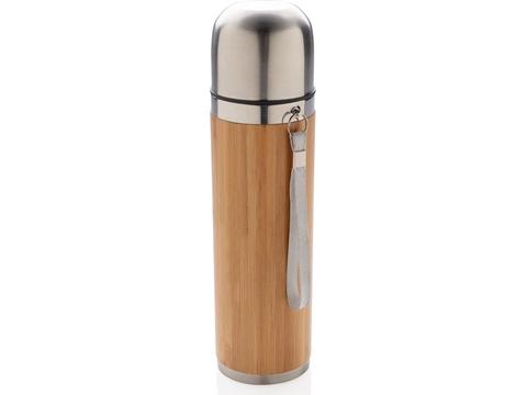 Bamboo vacuum travel flask