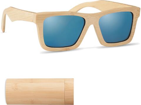 Sunglasses and case in bamboo