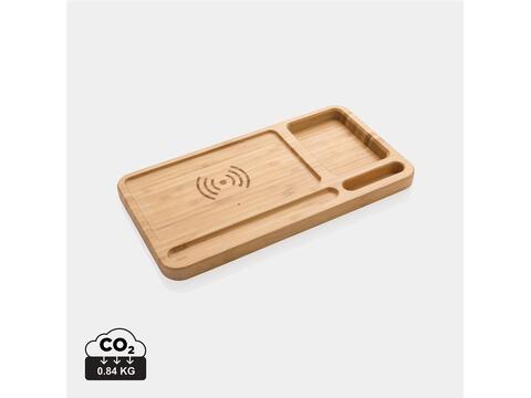 FSC® Bamboo desk organiser 10W wireless charger