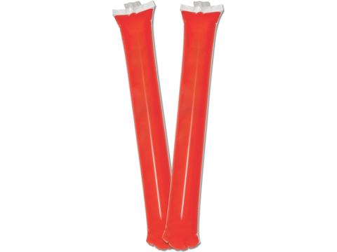 Set of two inflatable plastic sticks