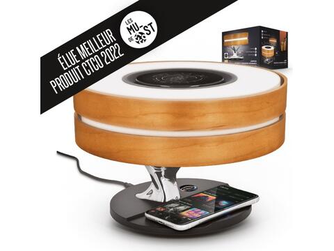 Lamp with speaker and charger