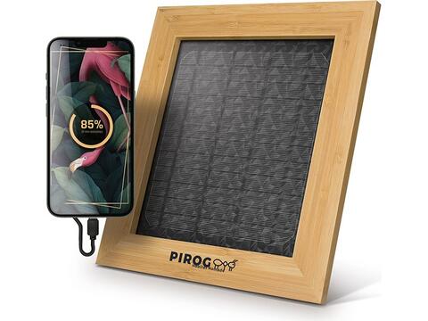 Bamboo solar frame with charger